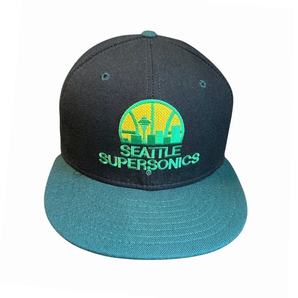 Seattle Supersonics New Era Hat‎ 7 1/8 Wool Made in USA NBA VTG 90s
